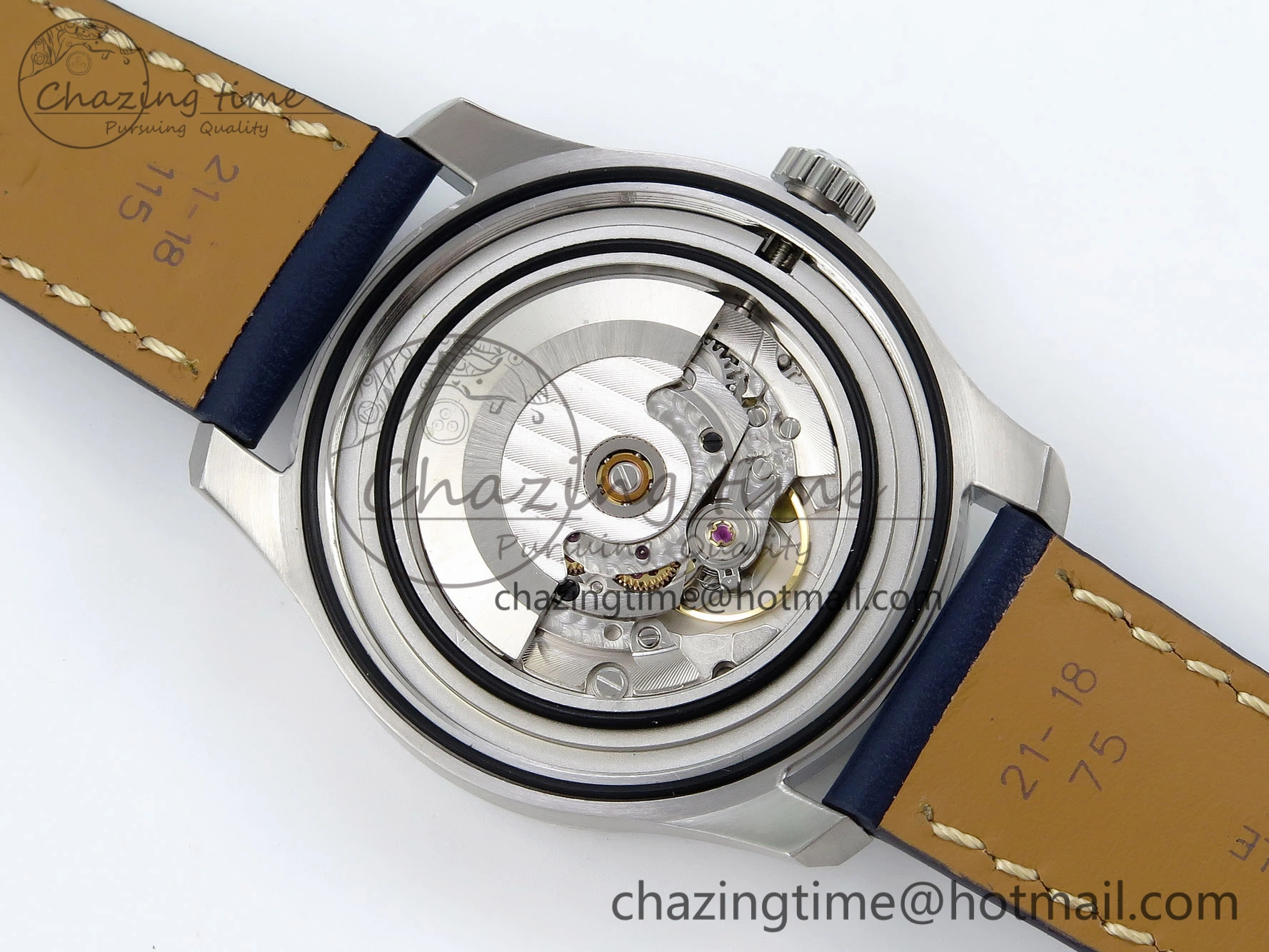 Navitimer 8 Automatic 41mm SS TF 1:1 Best Edition Blue Dial on Blue Leather Strap A2824