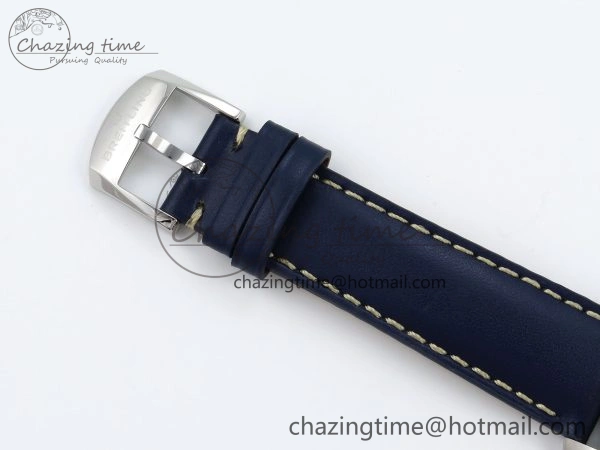 Navitimer 8 Automatic 41mm SS TF 1:1 Best Edition Blue Dial on Blue Leather Strap A2824