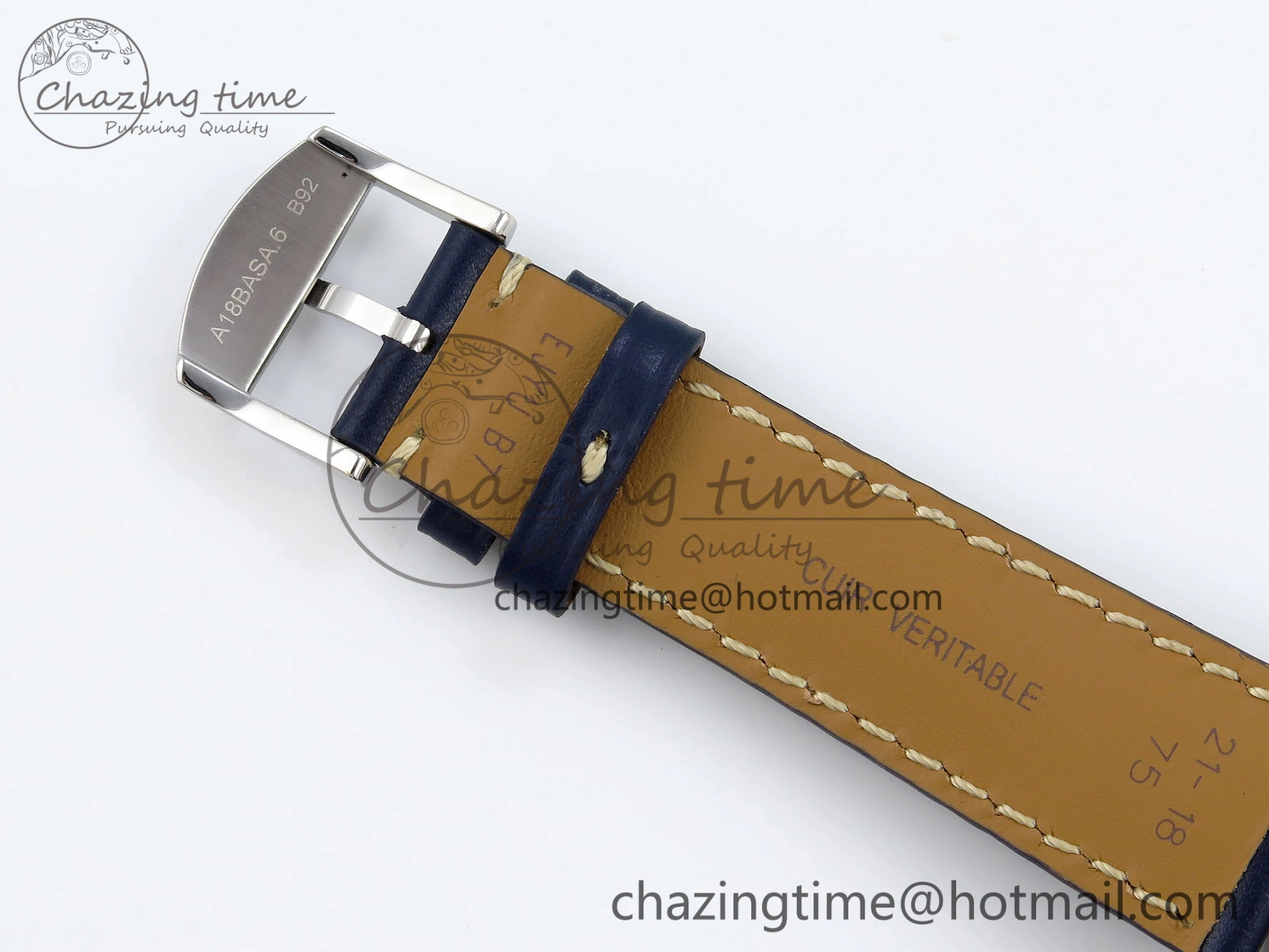 Navitimer 8 Automatic 41mm SS TF 1:1 Best Edition Blue Dial on Blue Leather Strap A2824