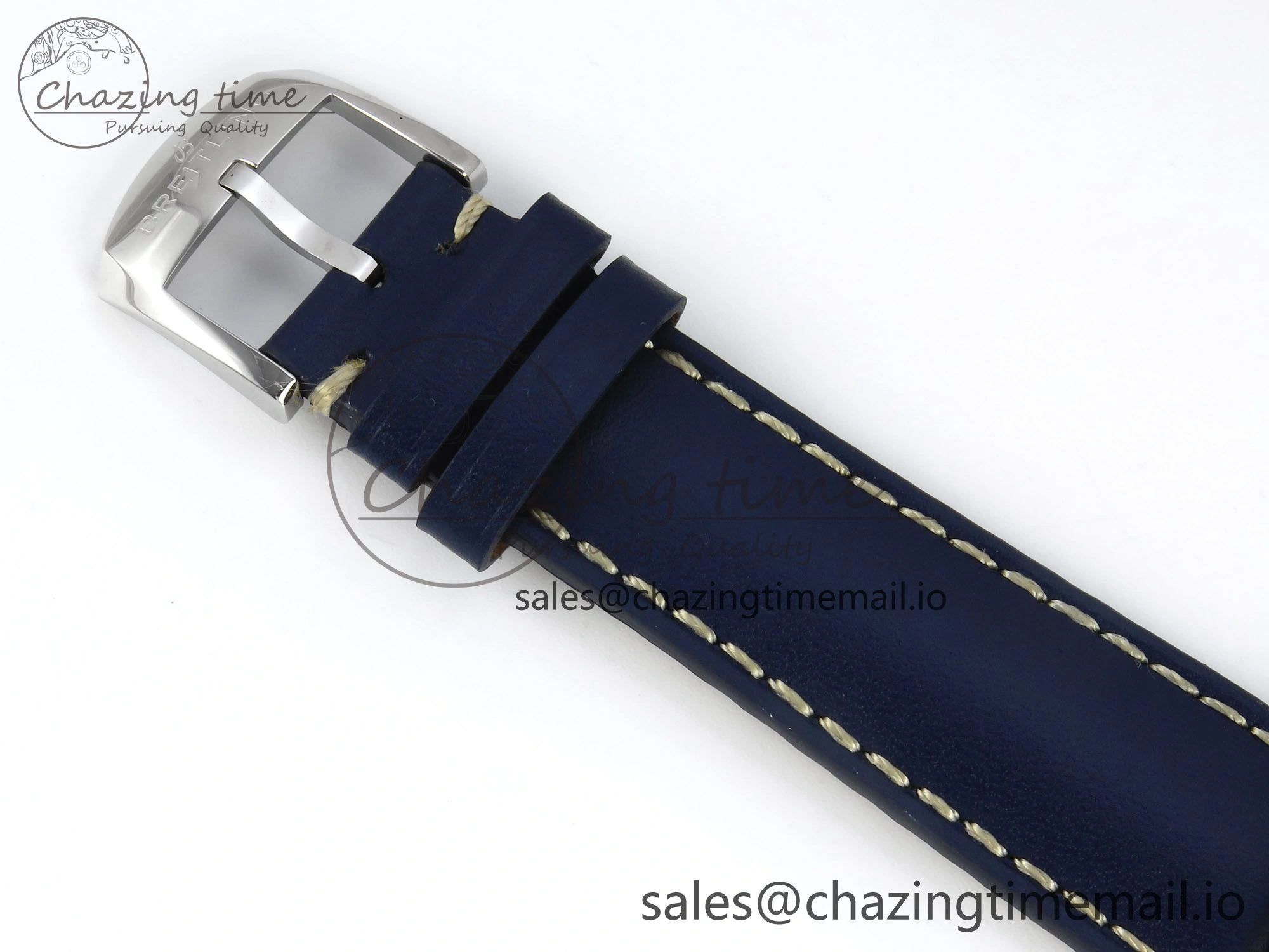 Navitimer 8 Automatic 41mm SS TF 1:1 Best Edition Blue Dial on Blue Leather Strap A2824