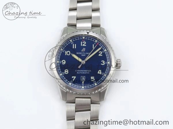 Navitimer 8 Automatic 41mm SS TF 1:1 Best Edition Blue Dial on SS Bracelet A2824