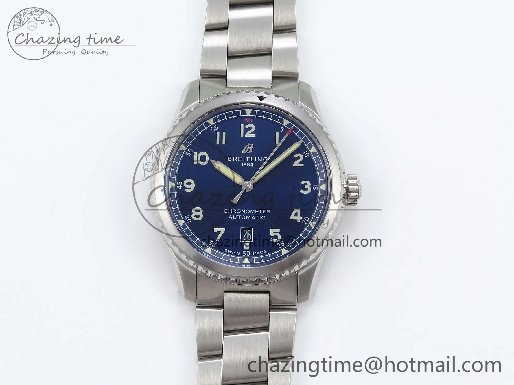 Navitimer 8 Automatic 41mm SS TF 1:1 Best Edition Blue Dial on SS Bracelet A2824