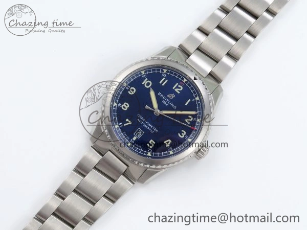 Navitimer 8 Automatic 41mm SS TF 1:1 Best Edition Blue Dial on SS Bracelet A2824