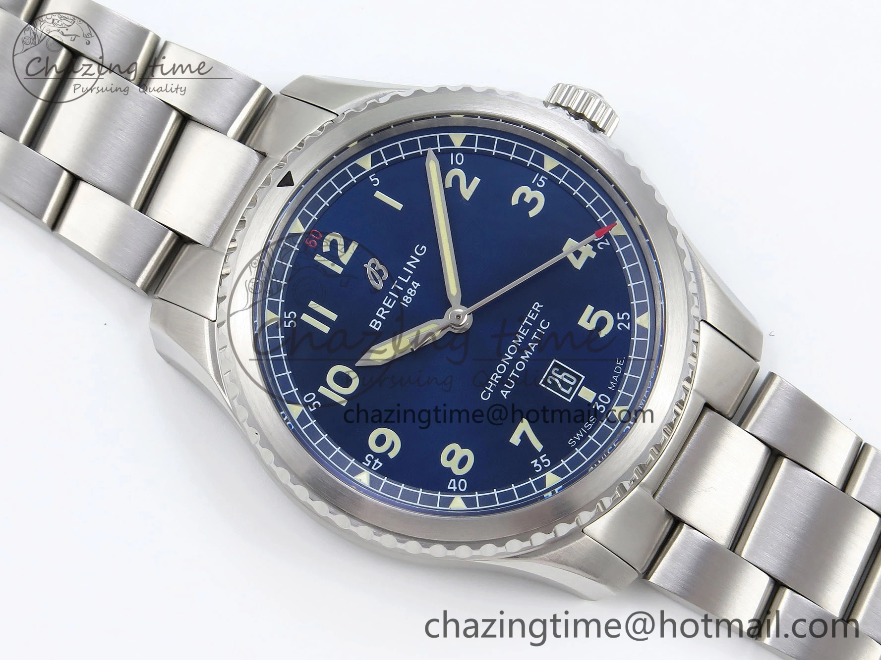 Navitimer 8 Automatic 41mm SS TF 1:1 Best Edition Blue Dial on SS Bracelet A2824