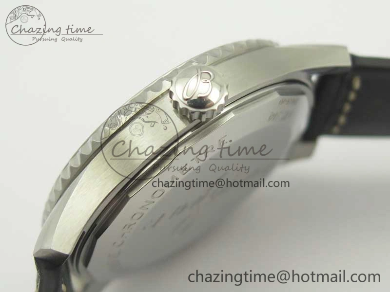 Navitimer 8 Automatic 41mm ZF 1:1 Best Edition Black Dial on Black Leather Strap A2824