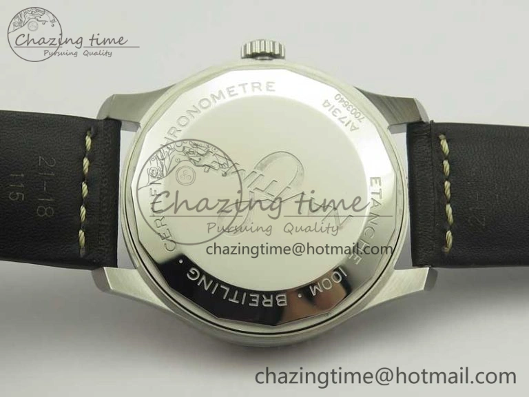 Navitimer 8 Automatic 41mm ZF 1:1 Best Edition Black Dial on Black Leather Strap A2824