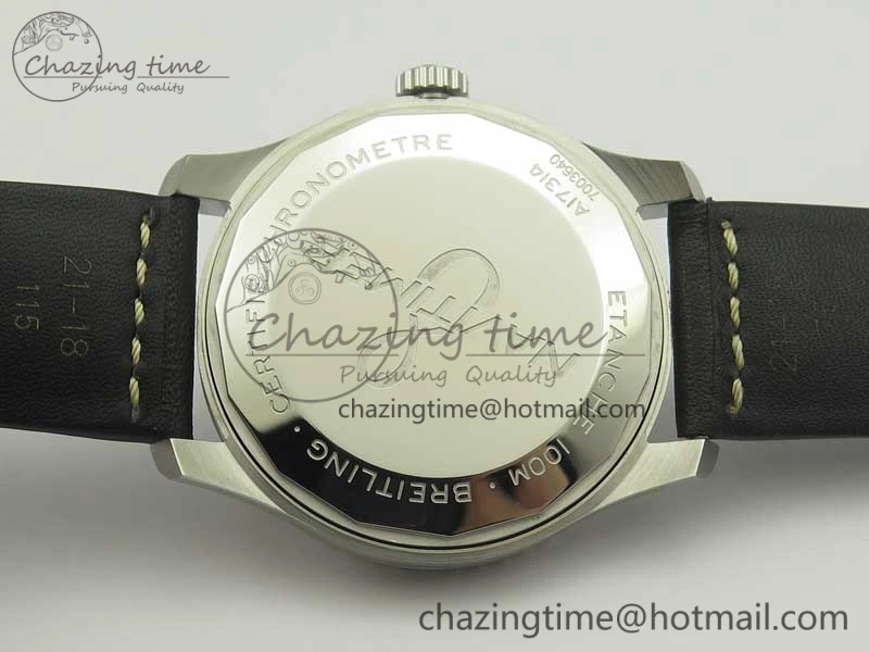 Navitimer 8 Automatic 41mm ZF 1:1 Best Edition Black Dial on Black Leather Strap A2824