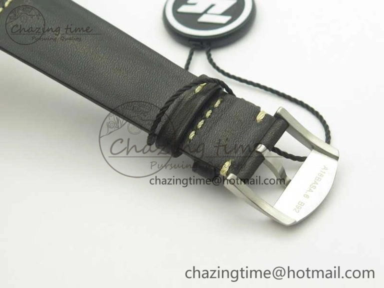 Navitimer 8 Automatic 41mm ZF 1:1 Best Edition Black Dial on Black Leather Strap A2824
