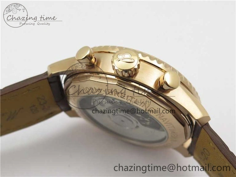 Navitimer 8 B01 Chrono 43mm RG Best Edition Brown Dial on Leather Strap A7750