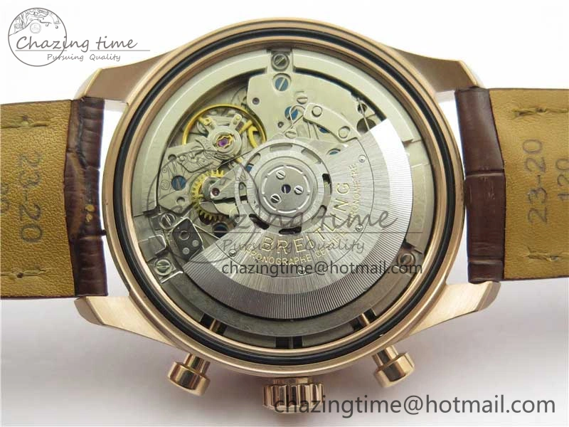 Navitimer 8 B01 Chrono 43mm RG Best Edition Brown Dial on Leather Strap A7750