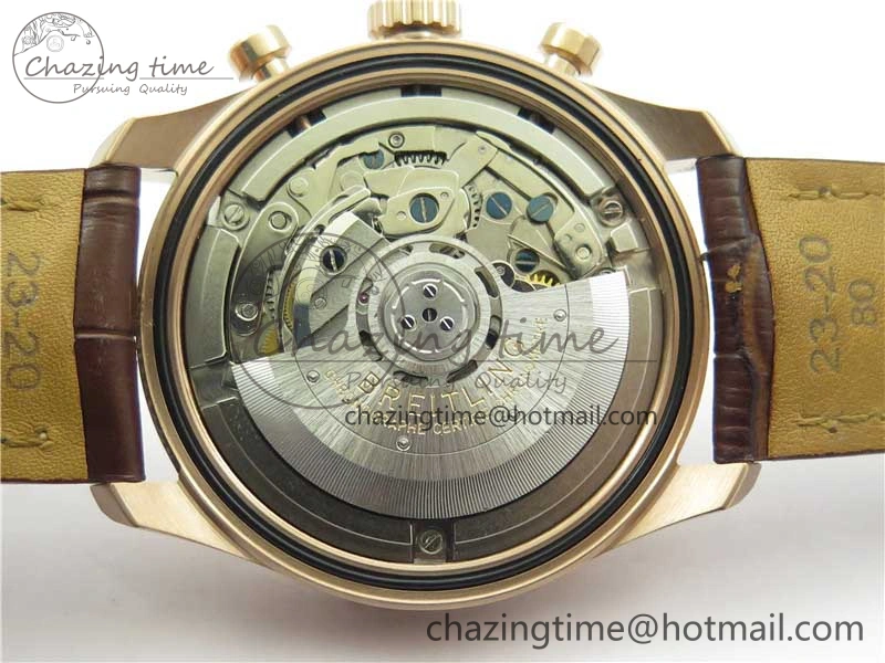 Navitimer 8 B01 Chrono 43mm RG Best Edition Brown Dial on Leather Strap A7750