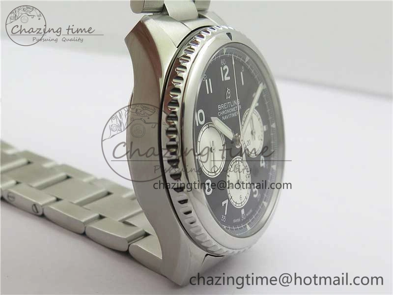 Navitimer 8 B01 Chrono 43mm SS Best Edition Black Dial on SS Bracelet A7750