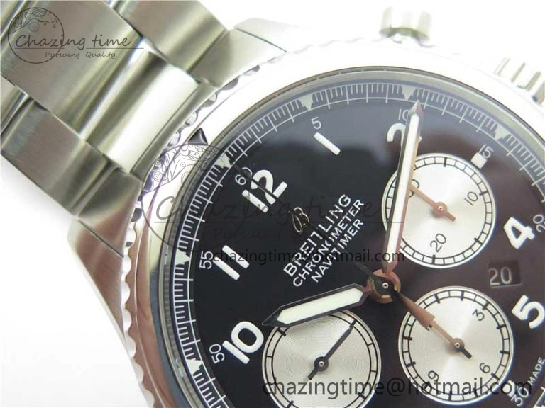 Navitimer 8 B01 Chrono 43mm SS Best Edition Black Dial on SS Bracelet A7750