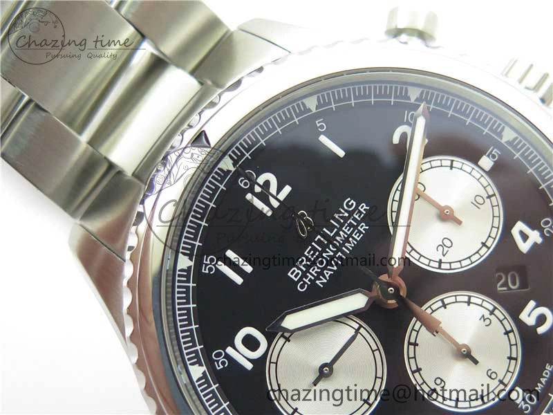 Navitimer 8 B01 Chrono 43mm SS Best Edition Black Dial on SS Bracelet A7750