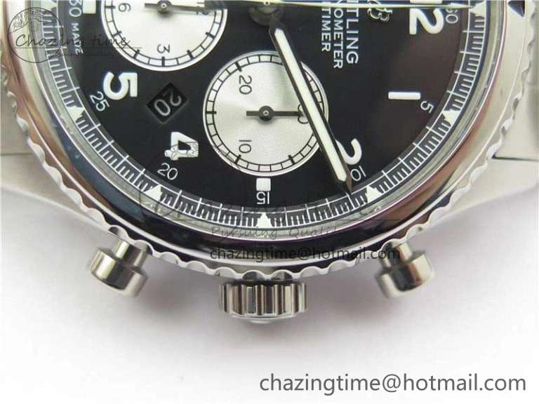 Navitimer 8 B01 Chrono 43mm SS Best Edition Black Dial on SS Bracelet A7750