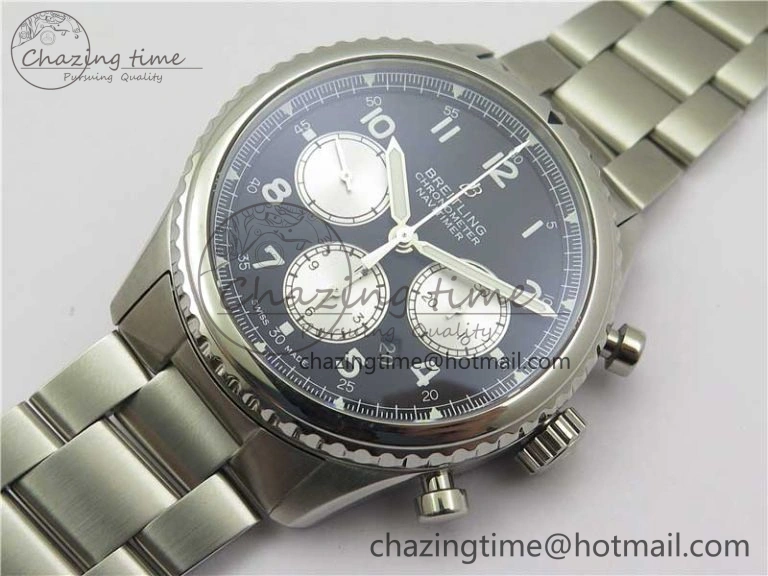 Navitimer 8 B01 Chrono 43mm SS Best Edition Black Dial on SS Bracelet A7750