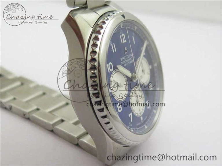 Navitimer 8 B01 Chrono 43mm SS Best Edition Blue Dial on SS Bracelet A7750