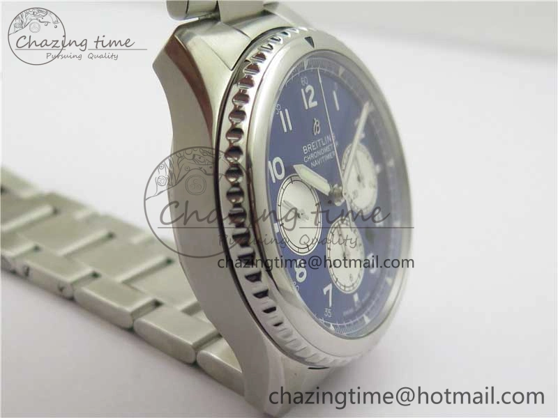 Navitimer 8 B01 Chrono 43mm SS Best Edition Blue Dial on SS Bracelet A7750