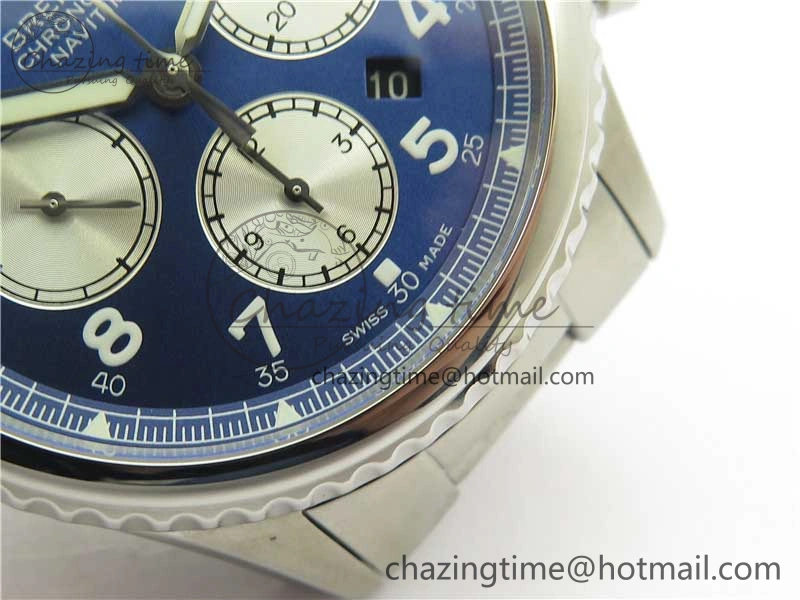 Navitimer 8 B01 Chrono 43mm SS Best Edition Blue Dial on SS Bracelet A7750