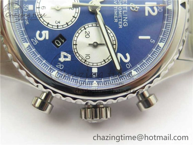Navitimer 8 B01 Chrono 43mm SS Best Edition Blue Dial on SS Bracelet A7750