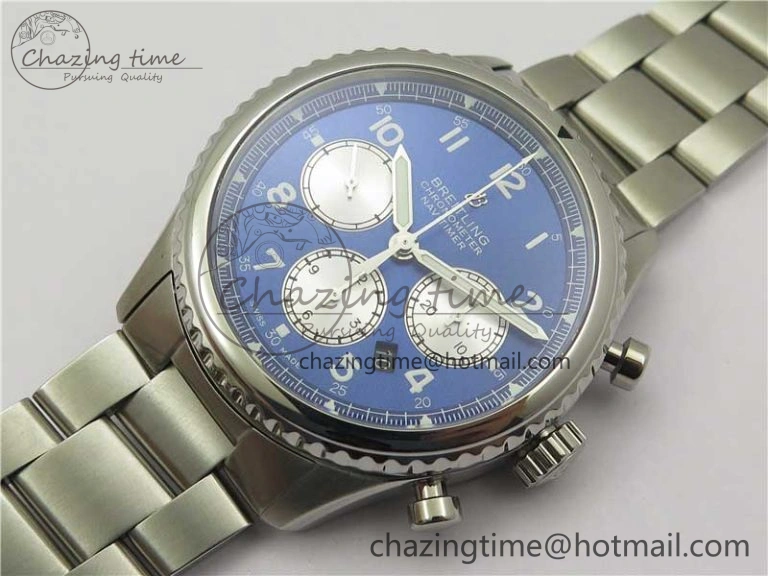 Navitimer 8 B01 Chrono 43mm SS Best Edition Blue Dial on SS Bracelet A7750