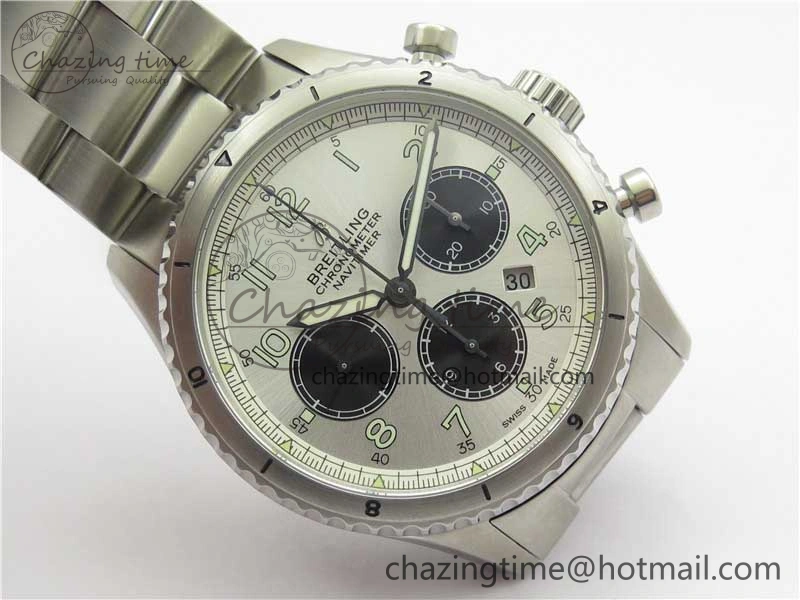 Navitimer 8 B01 Chrono 43mm SS Best Edition Silver Dial on SS Bracelet A7750