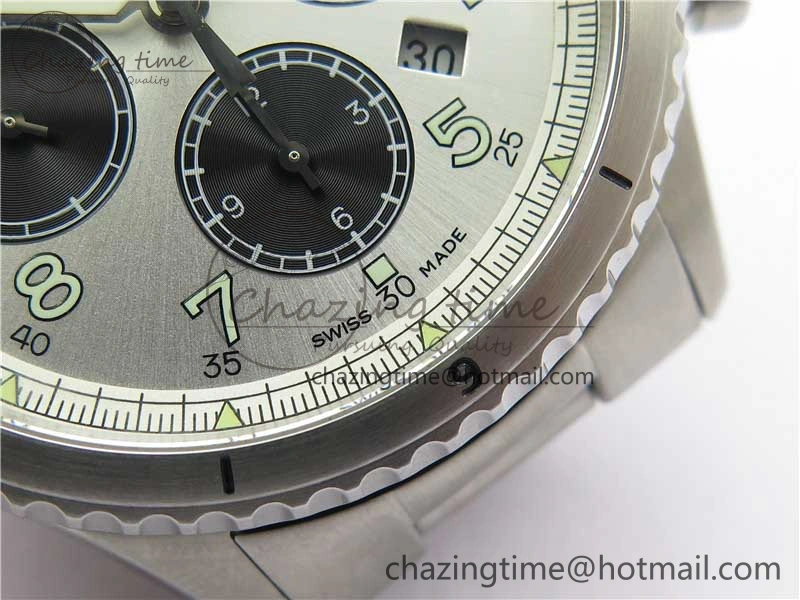 Navitimer 8 B01 Chrono 43mm SS Best Edition Silver Dial on SS Bracelet A7750