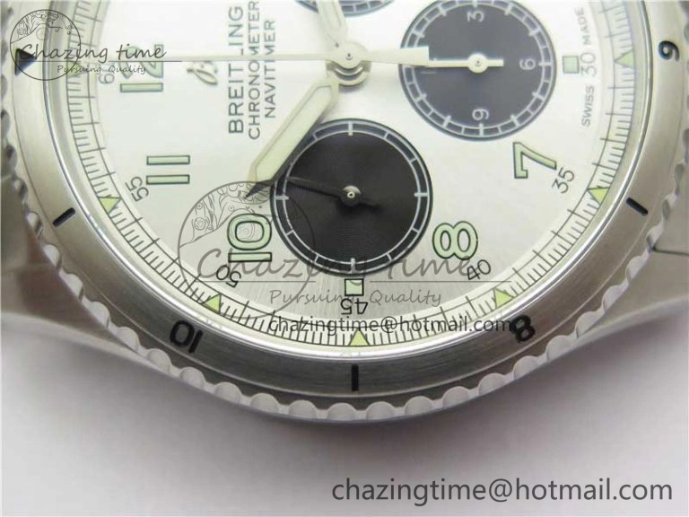 Navitimer 8 B01 Chrono 43mm SS Best Edition Silver Dial on SS Bracelet A7750