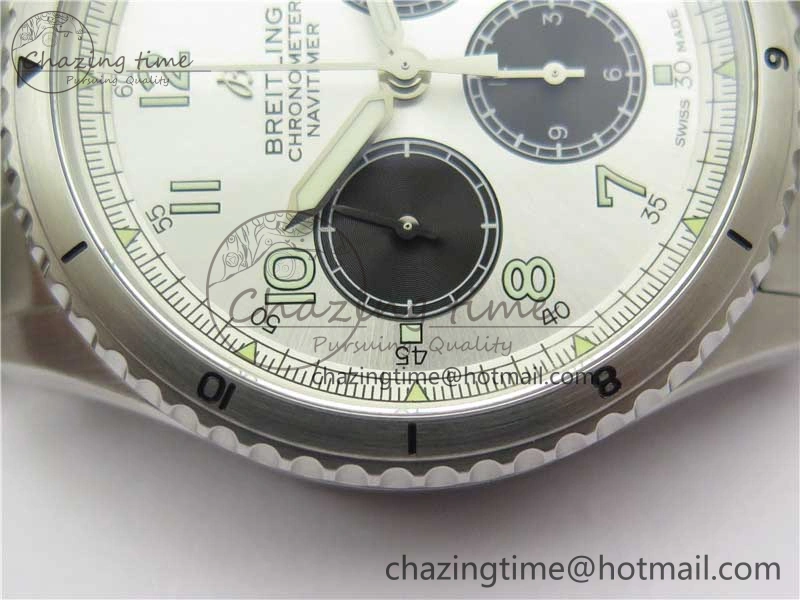 Navitimer 8 B01 Chrono 43mm SS Best Edition Silver Dial on SS Bracelet A7750