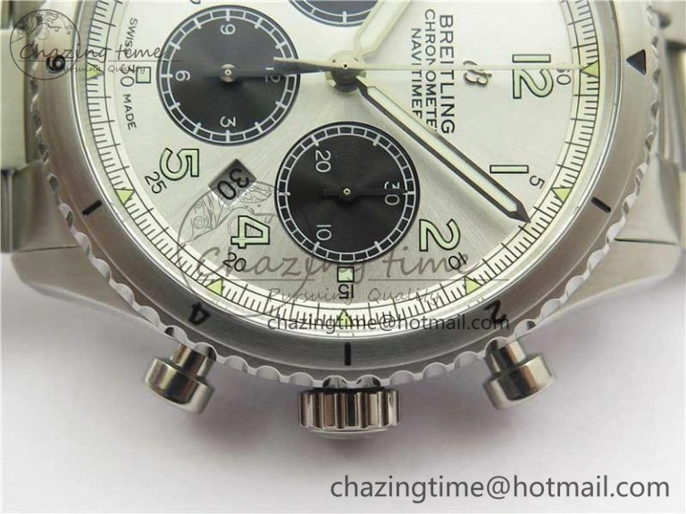 Navitimer 8 B01 Chrono 43mm SS Best Edition Silver Dial on SS Bracelet A7750