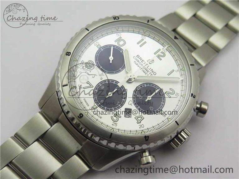 Navitimer 8 B01 Chrono 43mm SS Best Edition Silver Dial on SS Bracelet A7750