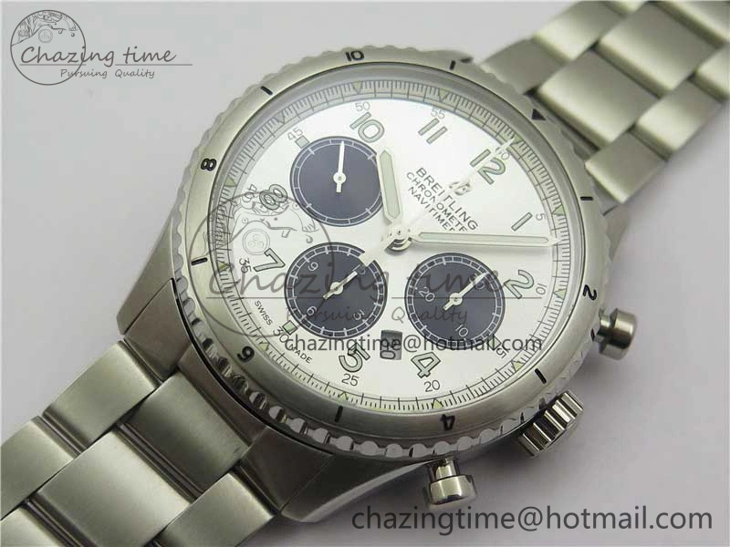 Navitimer 8 B01 Chrono 43mm SS Best Edition Silver Dial on SS Bracelet A7750