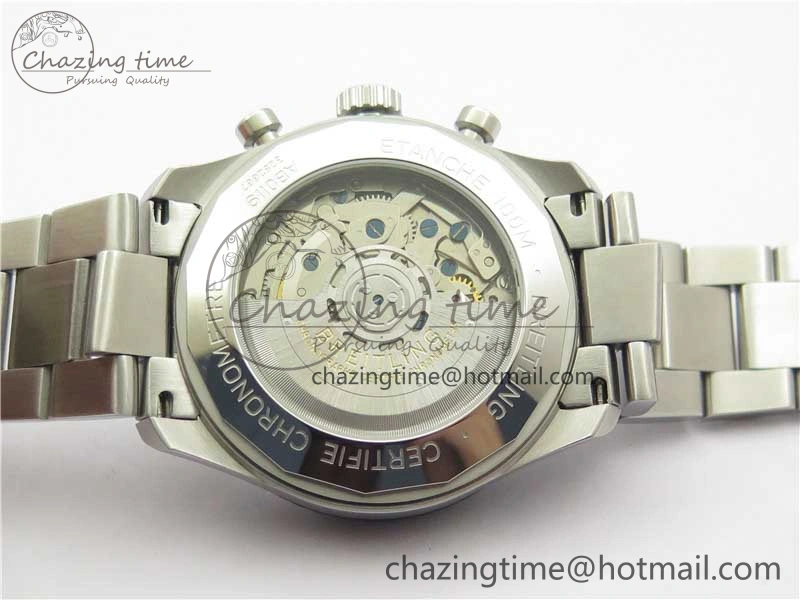 Navitimer 8 B01 Chrono 43mm SS Black Bezel Best Edition Black Dial on SS Bracelet A7750