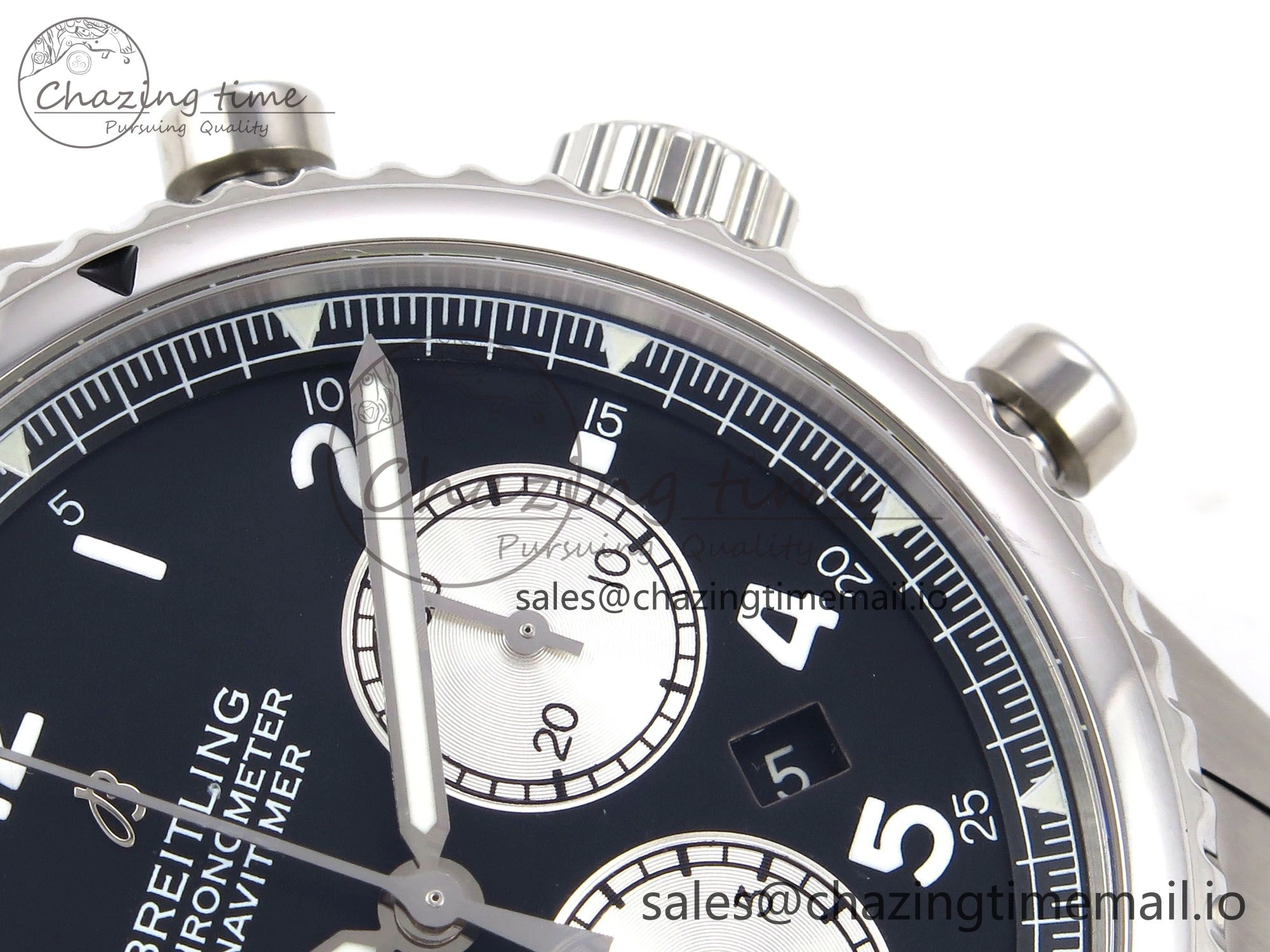 Navitimer 8 B01 Chrono SS EF 1:1 Best Edition Black Dial on SS Bracelet A7750