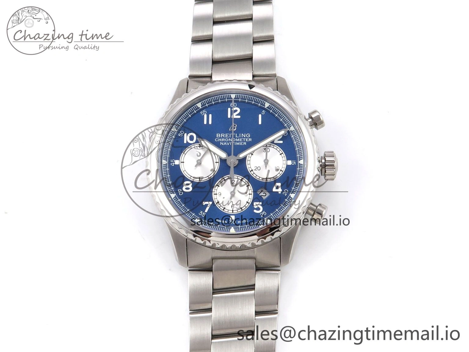 Navitimer 8 B01 Chrono SS EF 1:1 Best Edition Blue Dial on SS Bracelet A7750