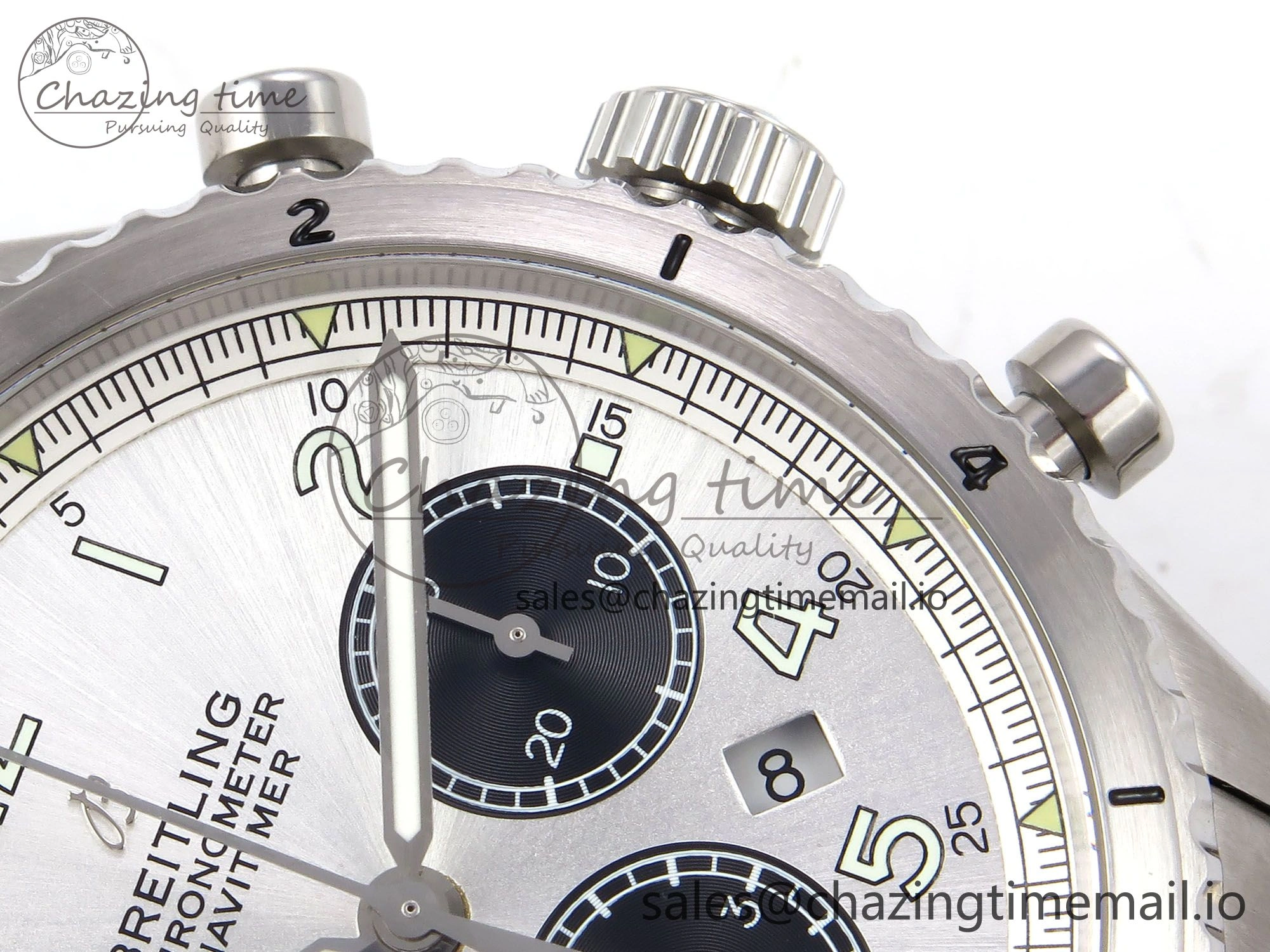 Navitimer 8 B01 Chrono SS EF 1:1 Best Edition White Dial Arabic Bezel on SS Bracelet A7750