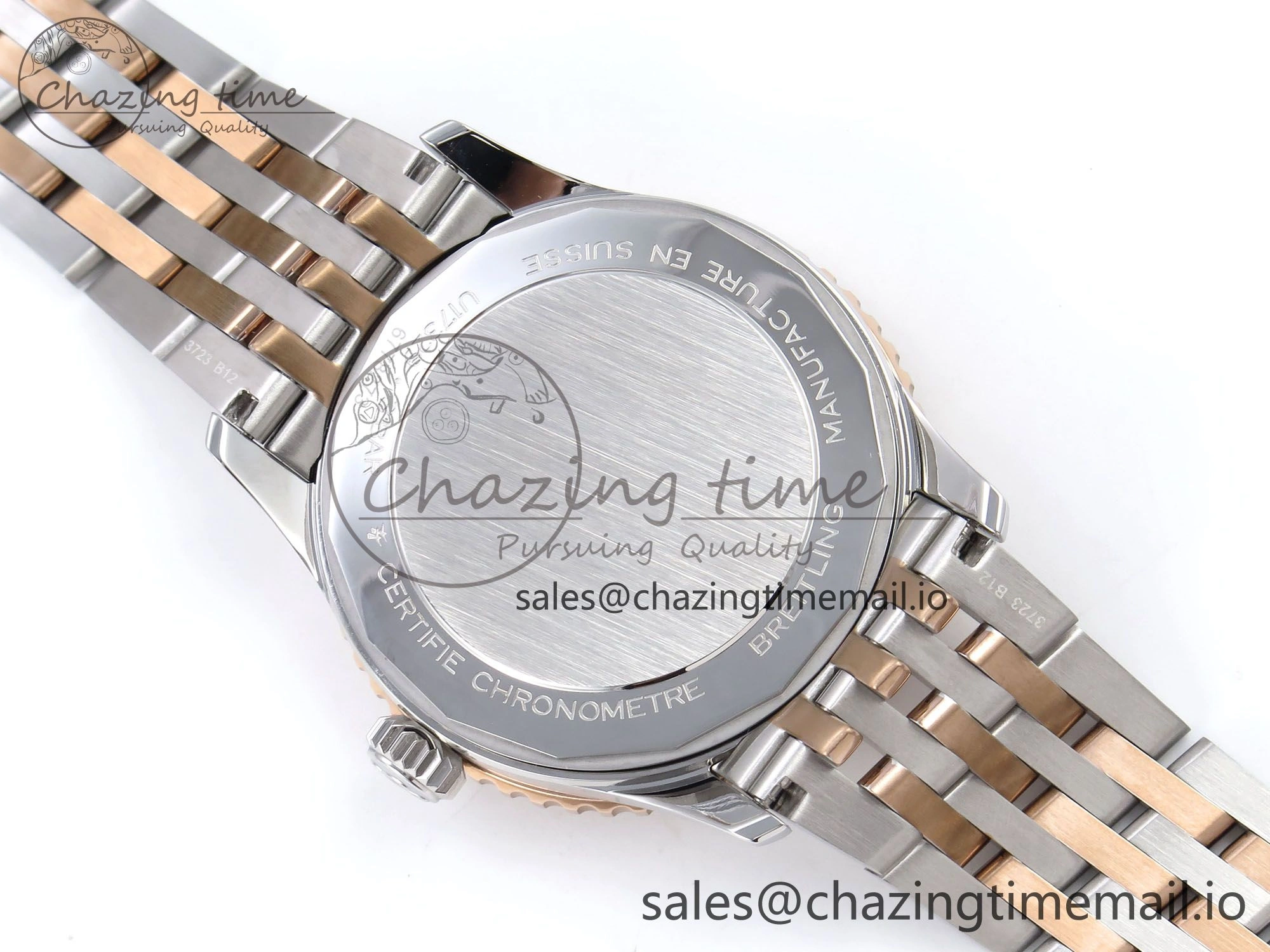 Navitimer Automati SS RG 41mm TF 1:1 Best Edition RG Bezel White Dial on SS RG Bracelet A2824
