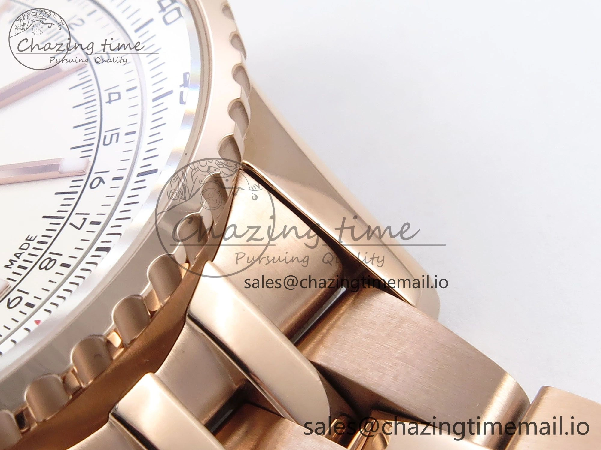 Navitimer Automatic RG 41mm TF 1:1 Best Edition RG Bezel White Dial on RG Bracelet A2824