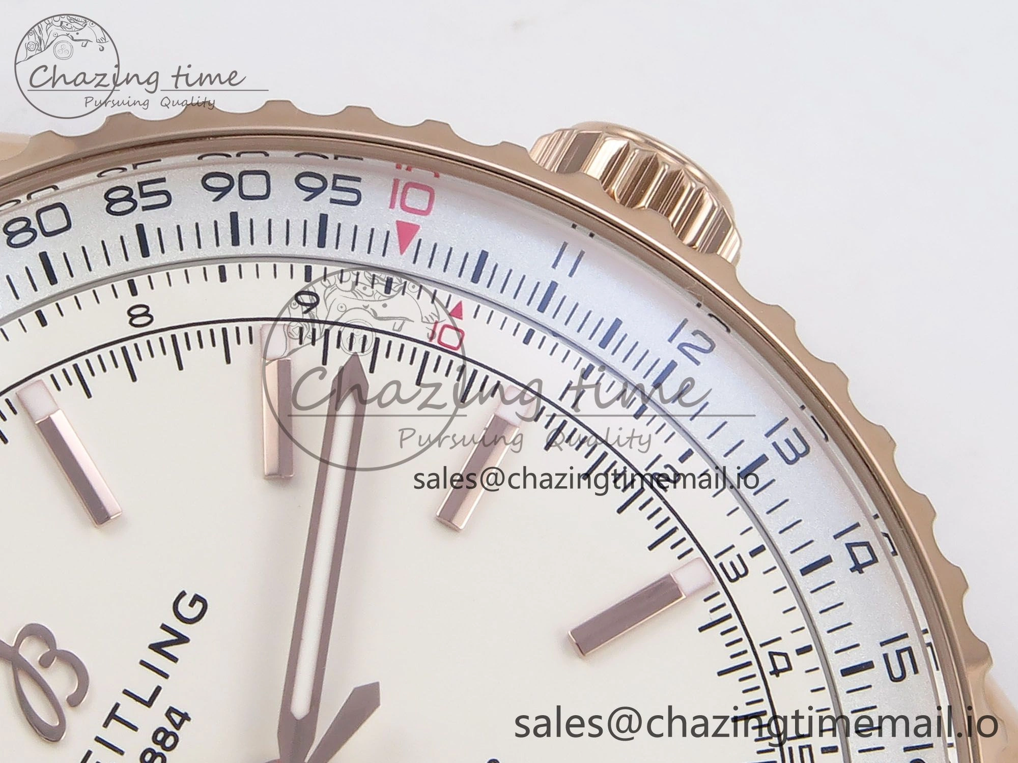 Navitimer Automatic RG 41mm TF 1:1 Best Edition White Dial on Brown Leather Strap A2824