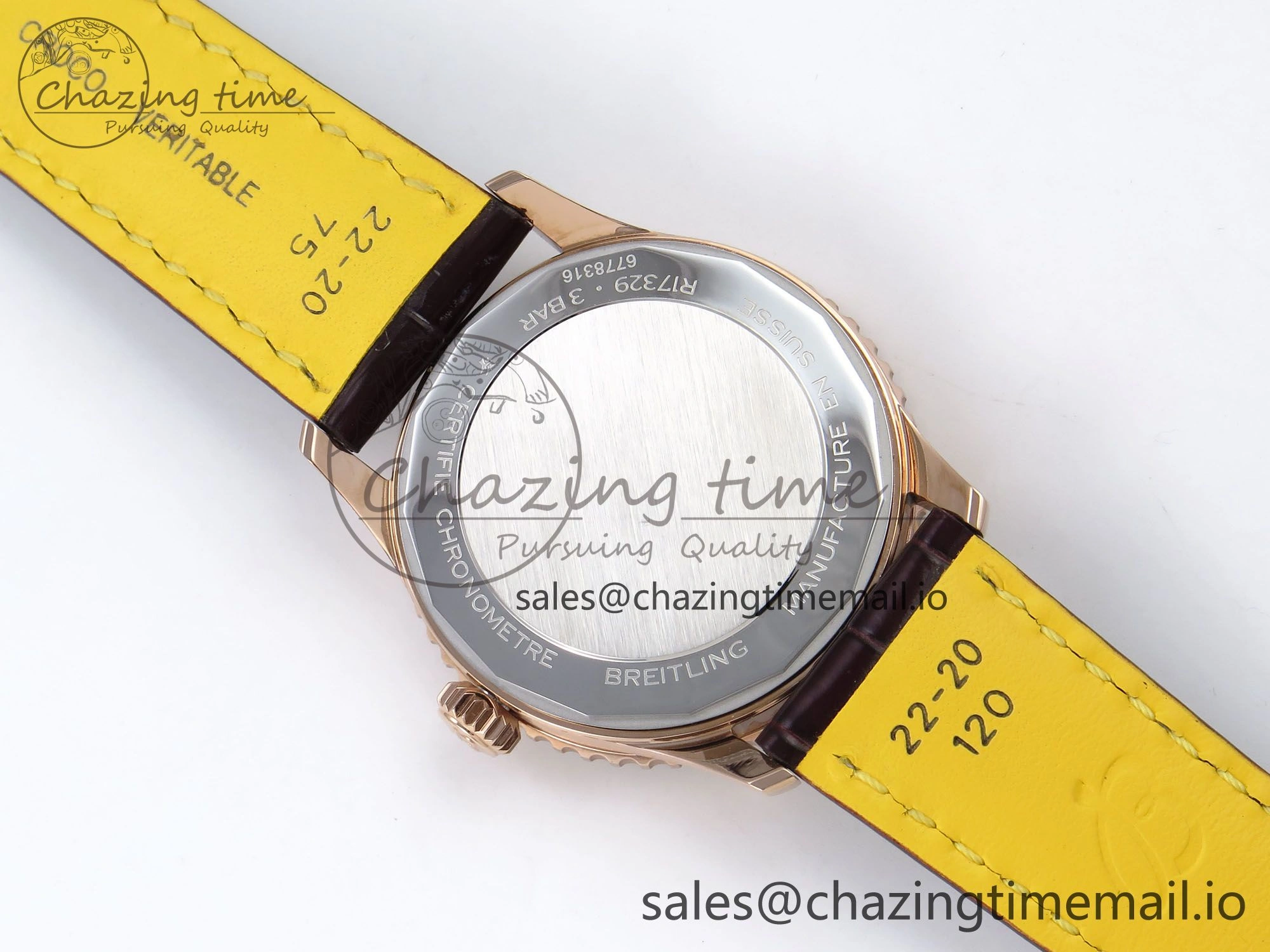 Navitimer Automatic RG 41mm TF 1:1 Best Edition White Dial on Brown Leather Strap A2824