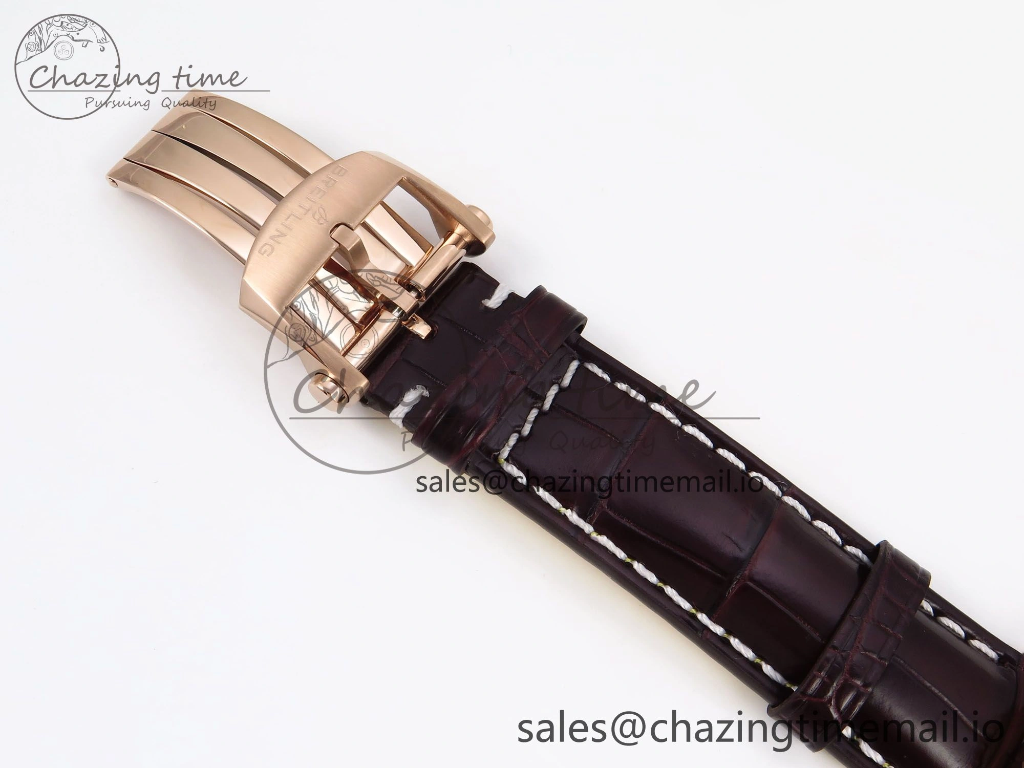 Navitimer Automatic RG 41mm TF 1:1 Best Edition White Dial on Brown Leather Strap A2824