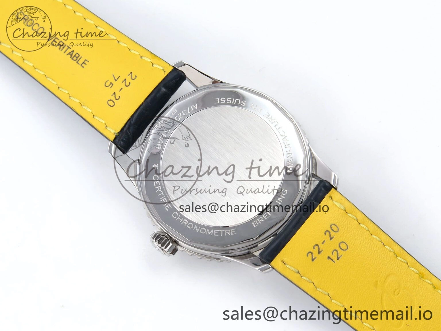 Navitimer Automatic SS 41mm TF 1:1 Best Edition Blue Dial on Blue Leather Strap A2824