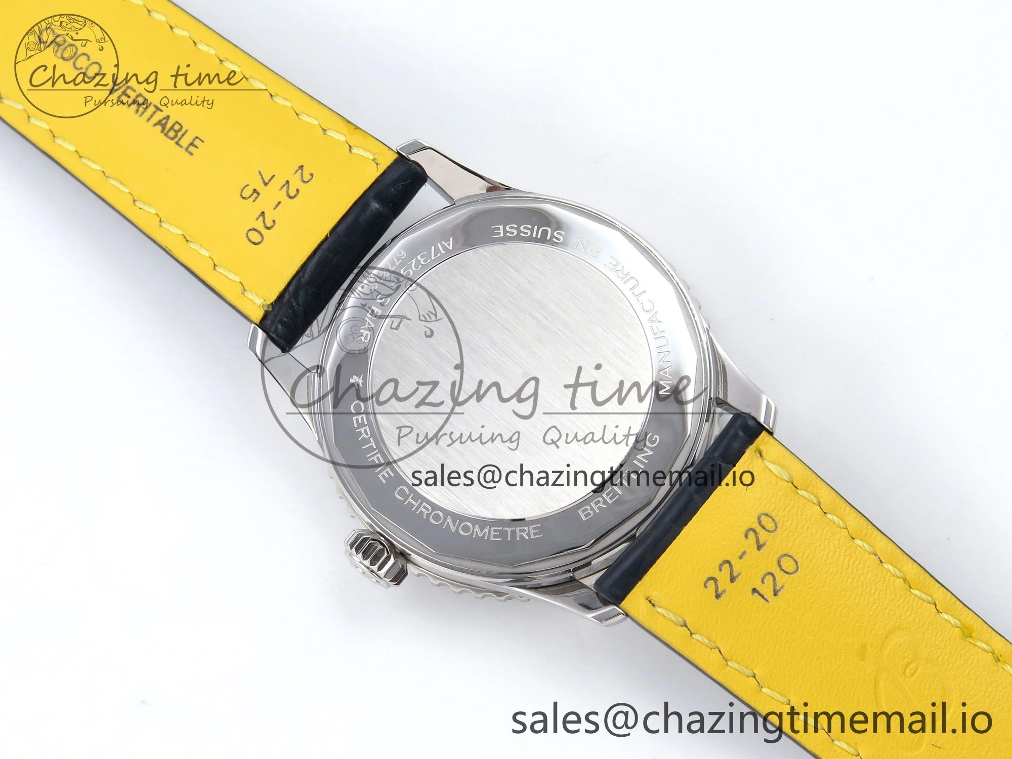 Navitimer Automatic SS 41mm TF 1:1 Best Edition Blue Dial on Blue Leather Strap A2824