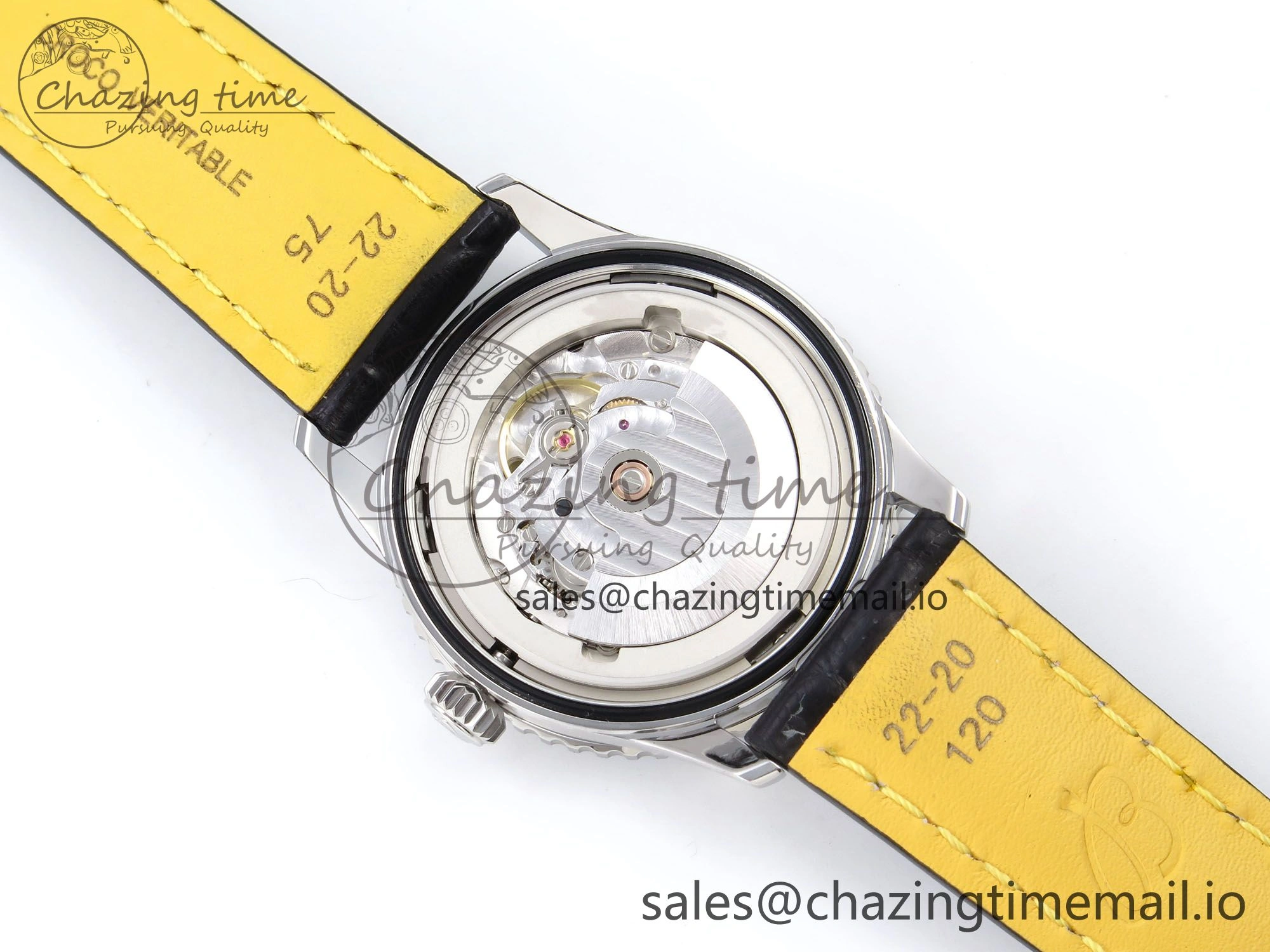 Navitimer Automatic SS 41mm TF 1:1 Best Edition Ice Blue Dial on Black Leather Strap A2824