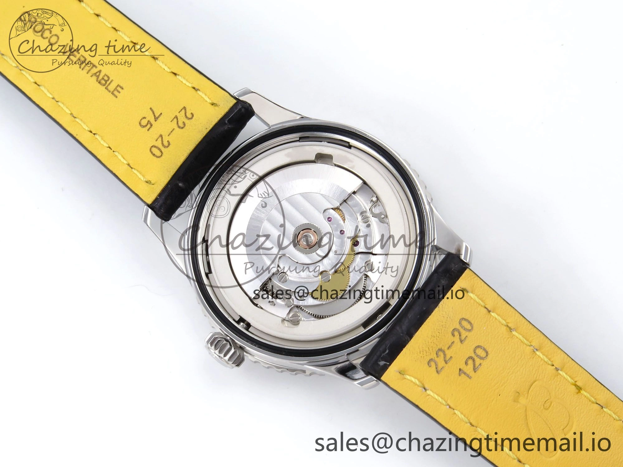 Navitimer Automatic SS 41mm TF 1:1 Best Edition Ice Blue Dial on Black Leather Strap A2824