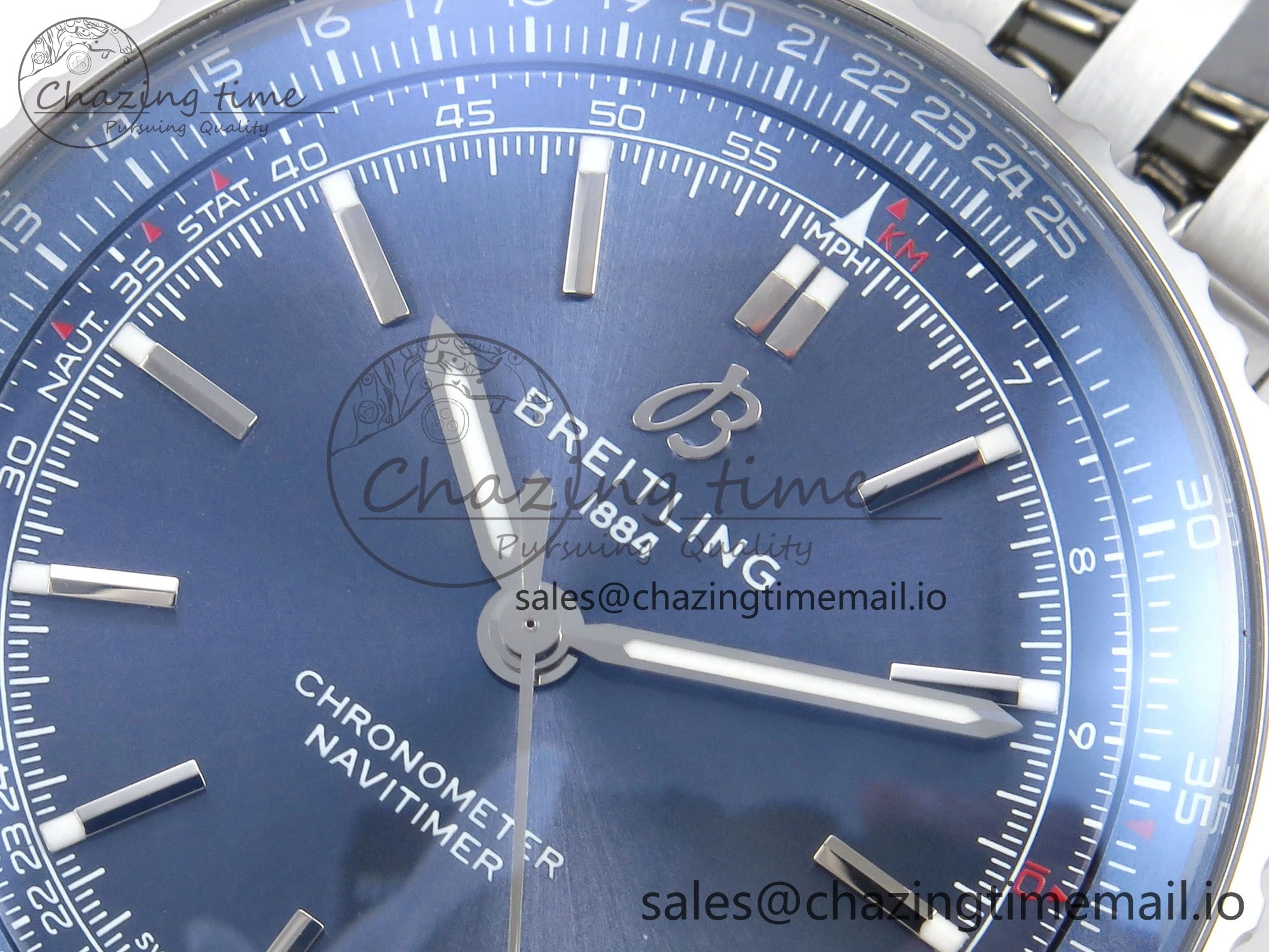 Navitimer Automatic SS 41mm TF 1:1 Best Edition SS Bezel Blue Dial on SS Bracelet A2824