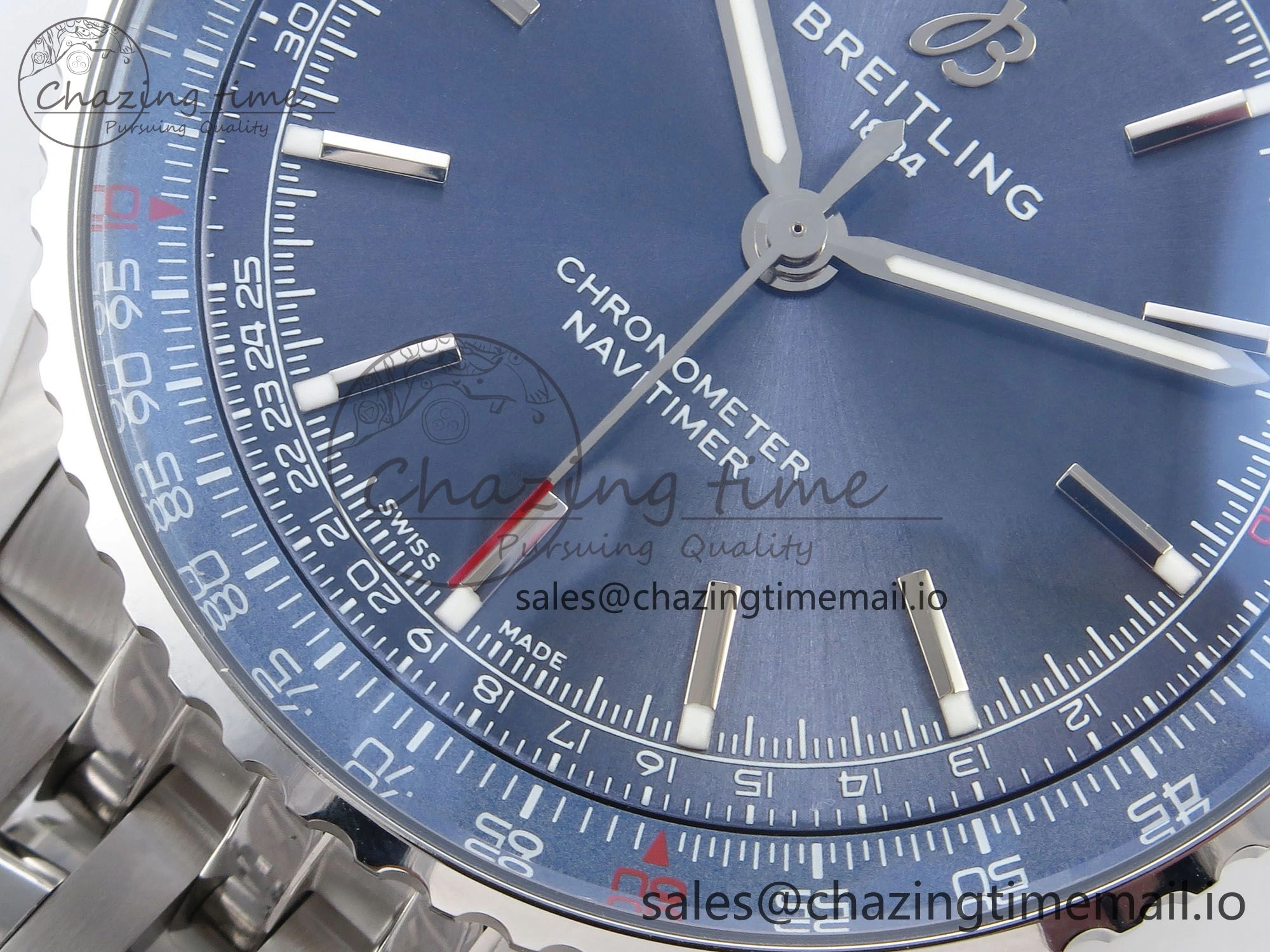 Navitimer Automatic SS 41mm TF 1:1 Best Edition SS Bezel Blue Dial on SS Bracelet A2824
