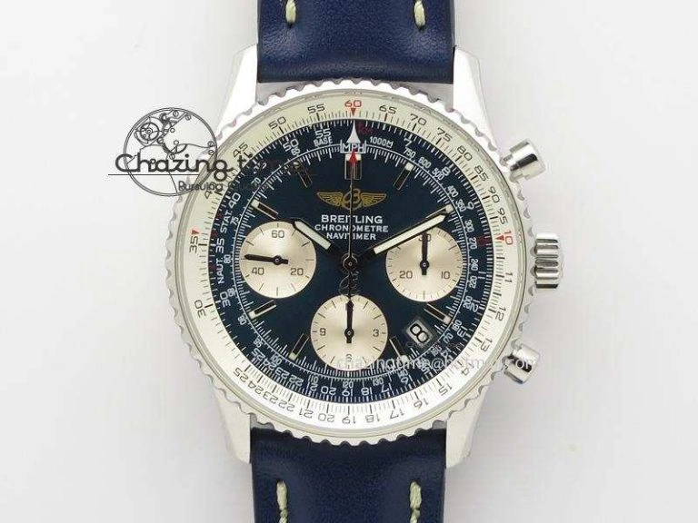 Navitimer Automatic SS 41mm TF 1:1 Best Edition SS Bezel Green Dial on SS Bracelet A2824