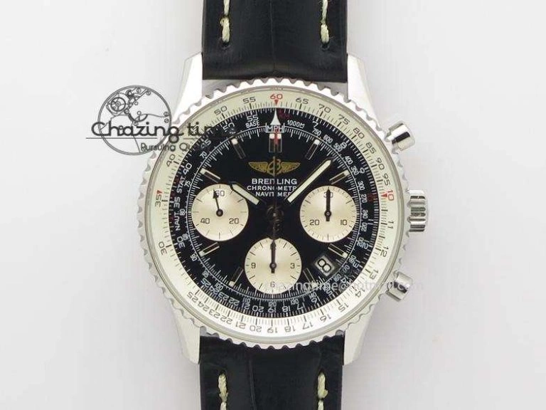 Navitimer Automatic SS 41mm TF 1:1 Best Edition SS Bezel Green Dial on SS Bracelet A2824