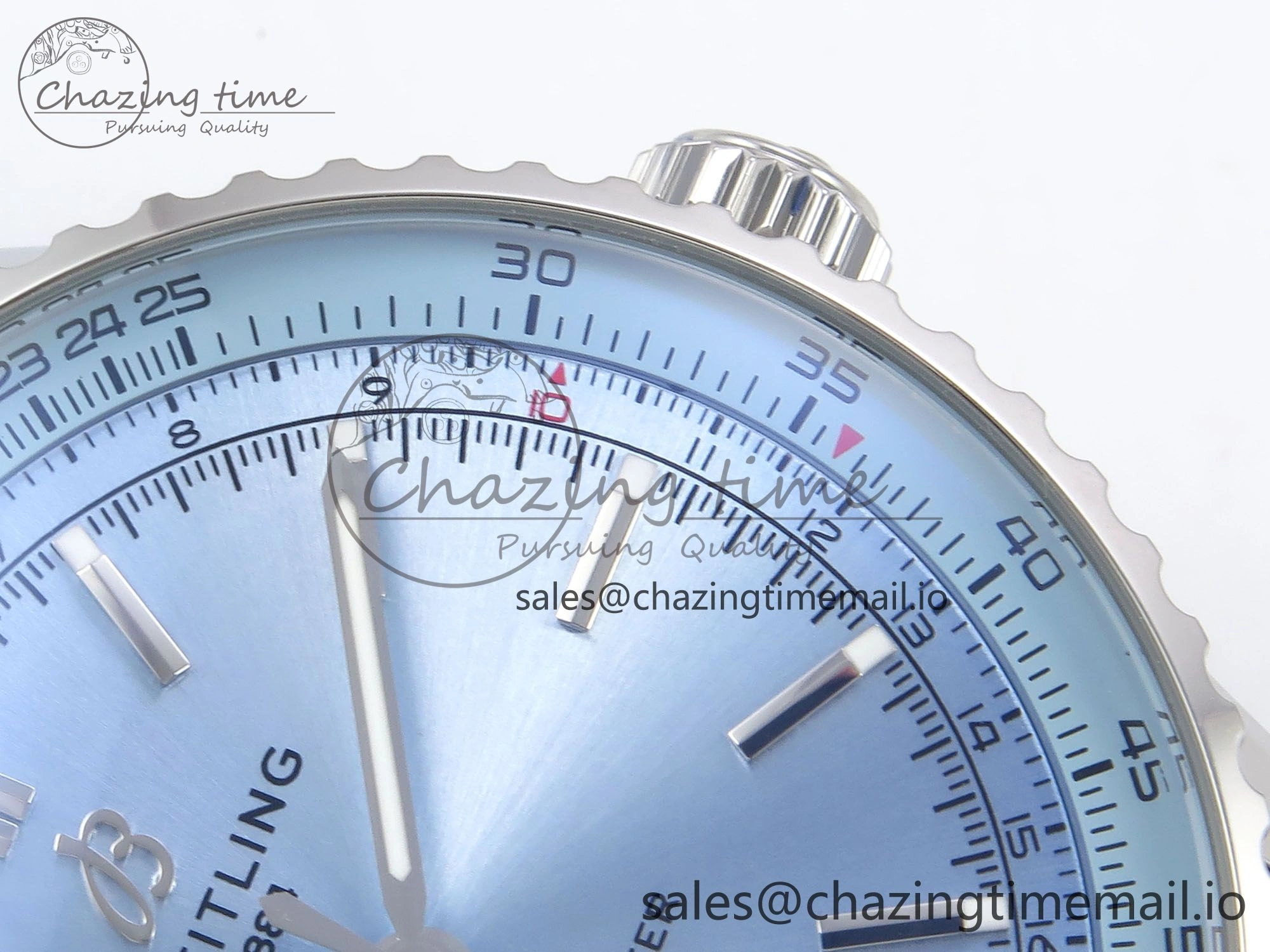 Navitimer Automatic SS 41mm TF 1:1 Best Edition SS Bezel Ice Blue Dial on SS Bracelet A2824